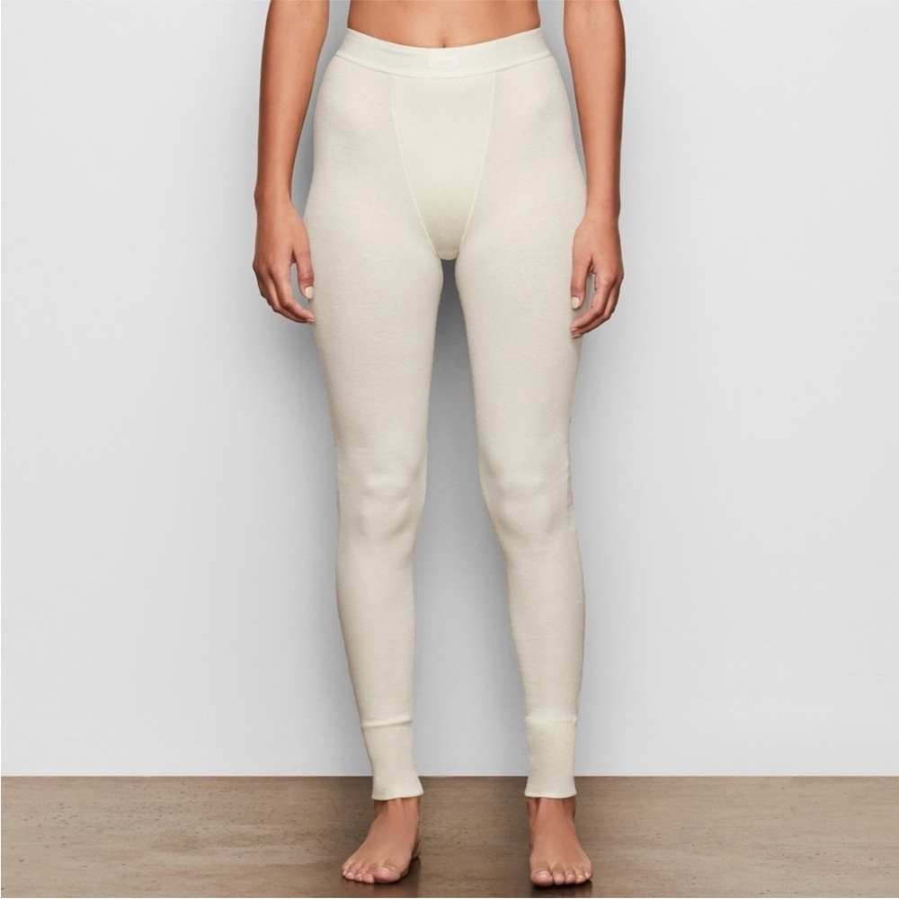 Skims Bone Ribbed Leggings Sz. M